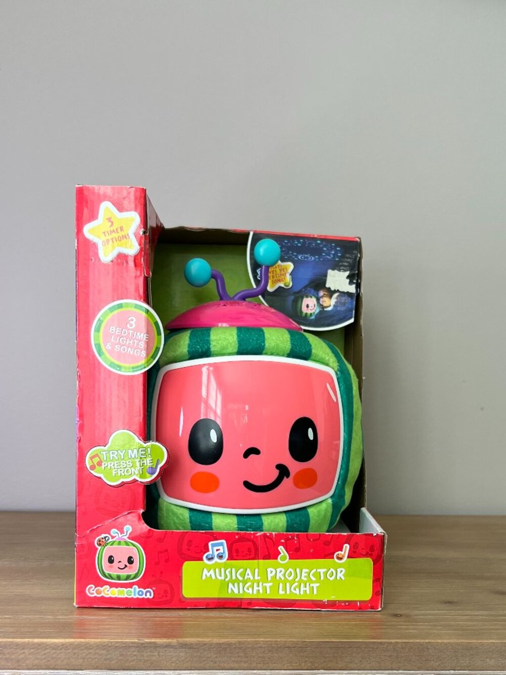 CoComelon Musical Projector Night Light Plush NIB